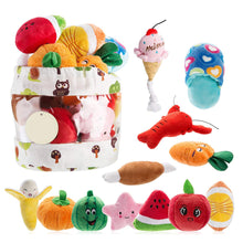 Load image into Gallery viewer, 1pc Plush Squeaky Bone Dog Toys Bite-Resistant Clean Dog Chew Puppy Training Toy Soft Banana Carrot And Vegetable Pet Supplies