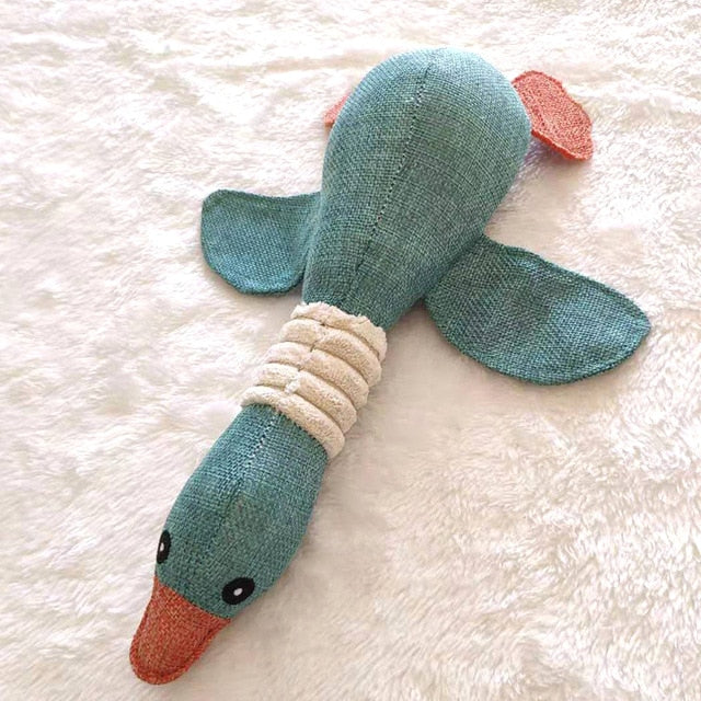 020-1 Fleece Chew Play Toys Pet Squeaky Puppy Chew Squeaker Quack Sound Doll Toy Creative Simulation Donut Pet Supplies Dog Toys