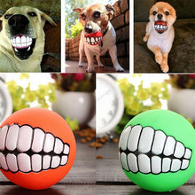 Load image into Gallery viewer, Pet Dog Ball Teeth Funny Trick Toy Silicone Toy Chew Squeaker Squeaky Sound Dogs Pet Play Toy
